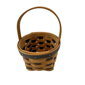 1988 Longaberger Small Peg/Bee Basket Blue Weave & Trim‎ 5"L x 5"W x 4.5"H